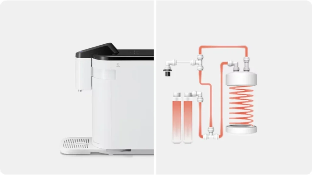self service tankless water purifier with 4 stages filtration
