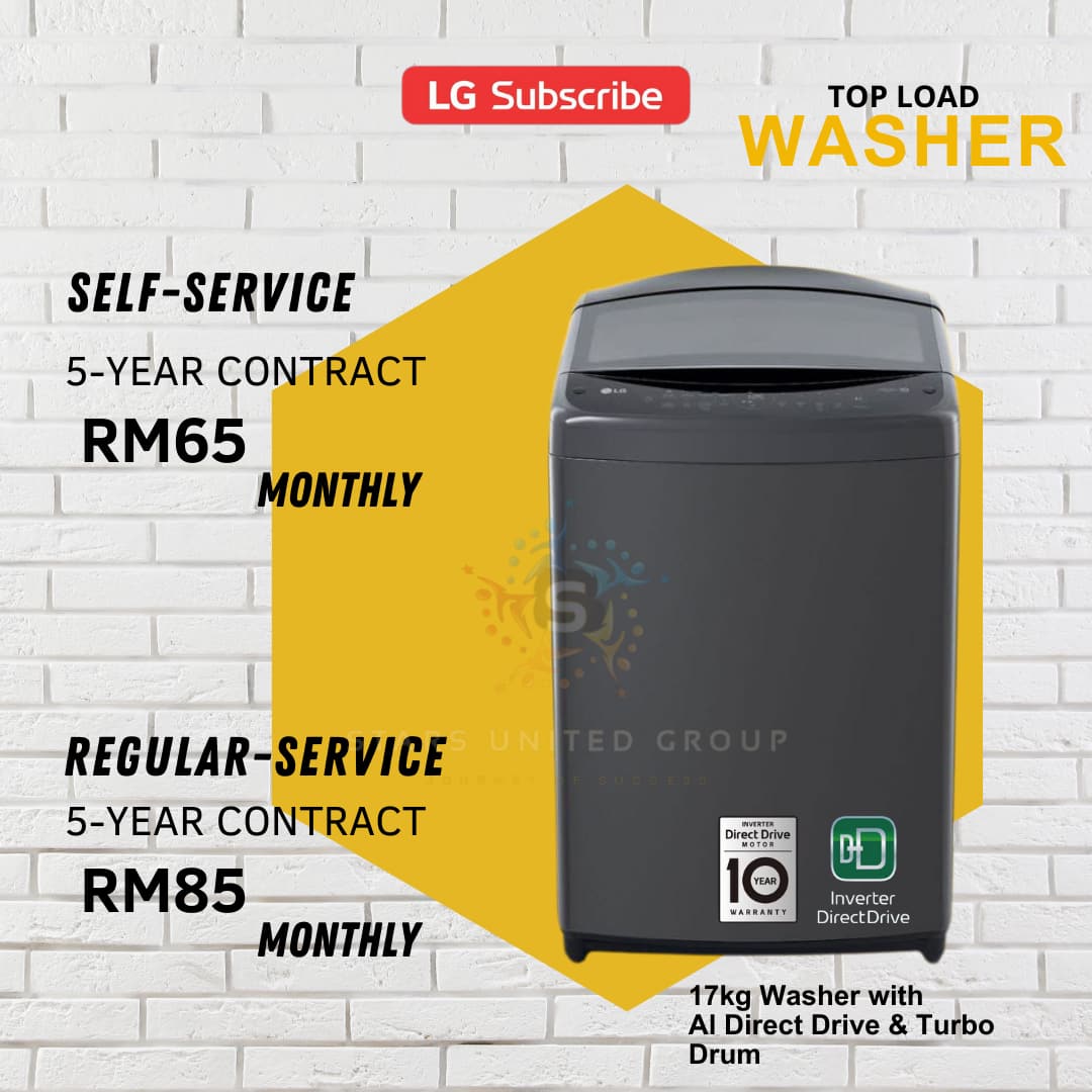 Lg Subscribe 17kg Top Load Washer with AI Direct Drive™ and Turbo Drum rawang, Lg Subscribe 17kg Top Load Washer with AI Direct Drive™ and Turbo Drum senawang, Lg Subscribe 17kg Top Load Washer with AI Direct Drive™ and Turbo Drum segambut, Lg Subscribe 17kg Top Load Washer with AI Direct Drive™ and Turbo Drum kepong, Lg Subscribe 17kg Top Load Washer with AI Direct Drive™ and Turbo Drum sri gombak, Lg Subscribe 17kg Top Load Washer with AI Direct Drive™ and Turbo Drum setia wangsa