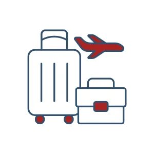 luggage and flight icon